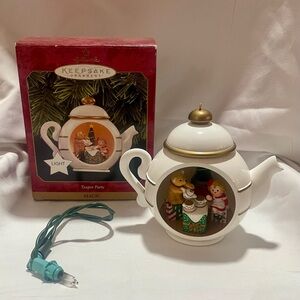 Hallmark Keepsake Christmas Ornament Tea Party Magic Light 3-D  Signed By Artist